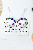namcoverse Colorful Rhinestone Corset Cami Top