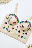 namcoverse Colorful Rhinestone Corset Cami Top