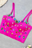 namcoverse Colorful Rhinestone Corset Cami Top