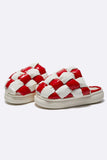 namcoverse Contrast Checkerboard Plush Platform Slippers