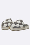 namcoverse Contrast Checkerboard Plush Platform Slippers