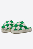 namcoverse Contrast Checkerboard Plush Platform Slippers