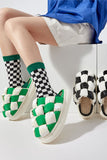 namcoverse Contrast Checkerboard Plush Platform Slippers