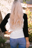 namcoverse Contrast Color Chest Clover Leopard Print Pullover