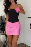 namcoverse Contrast Corset Strapless Mini Skirt Suits