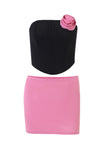 namcoverse Contrast Corset Strapless Mini Skirt Suits