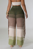 namcoverse Contrast Fringe Crochet Knit Pants