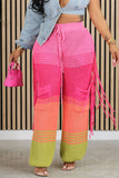 namcoverse Contrast Fringe Crochet Knit Pants