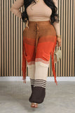 namcoverse Contrast Fringe Crochet Knit Pants