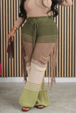 namcoverse Contrast Fringe Crochet Knit Pants