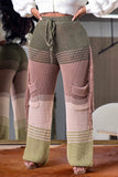 namcoverse Contrast Fringe Crochet Knit Pants