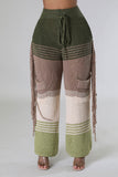 namcoverse Contrast Fringe Crochet Knit Pants