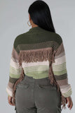 namcoverse Contrast Fringe Knit Cardigan