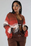 namcoverse Contrast Fringe Knit Cardigan