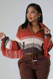 namcoverse Contrast Fringe Knit Cardigan