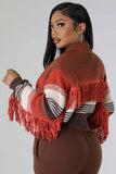 namcoverse Contrast Fringe Knit Cardigan