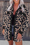 namcoverse Contrast Leopard Print Plush Shacket