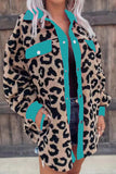 namcoverse Contrast Leopard Print Plush Shacket