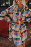 namcoverse Contrast Plaid Shirt Dress