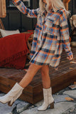 namcoverse Contrast Plaid Shirt Dress