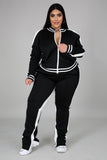 namcoverse Contrast Striped Hem Tracksuit Suits