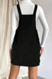 namcoverse Corduroy Button Strap Dress