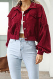 namcoverse Corduroy Single-breasted Cropped Jacket