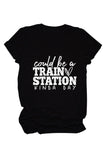 namcoverse Could Be a Train Station Printed T-shirt