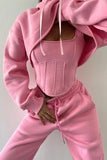 namcoverse Cover-up Hoodie Corset Vest Three-piece Pants Suits
