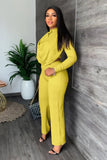 namcoverse Cowl Neck Crop Top Long Pants Suits