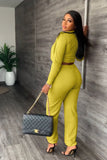 namcoverse Cowl Neck Crop Top Long Pants Suits