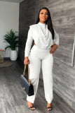 namcoverse Cowl Neck Crop Top Long Pants Suits