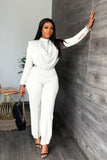 namcoverse Cowl Neck Crop Top Long Pants Suits