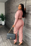 namcoverse Cowl Neck Crop Top Long Pants Suits