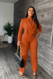 namcoverse Cowl Neck Crop Top Long Pants Suits