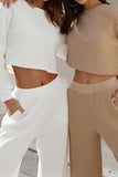 namcoverse Crew Neck Crop Top Long Pants Set