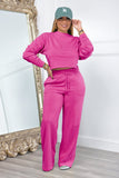 namcoverse Crew Neck Crop Top Wide Leg Long Pants Suits