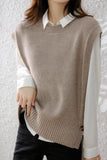 namcoverse Crew Neck Solid Color Wool Sweater Vest