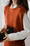 namcoverse Crew Neck Solid Color Wool Sweater Vest