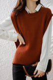 namcoverse Crew Neck Solid Color Wool Sweater Vest