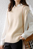 namcoverse Crew Neck Solid Color Wool Sweater Vest