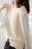 namcoverse Crew Neck Solid Color Wool Sweater Vest