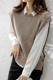 namcoverse Crew Neck Solid Color Wool Sweater Vest