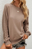 namcoverse Crew Neck Twisted Long Sleeve Sweater