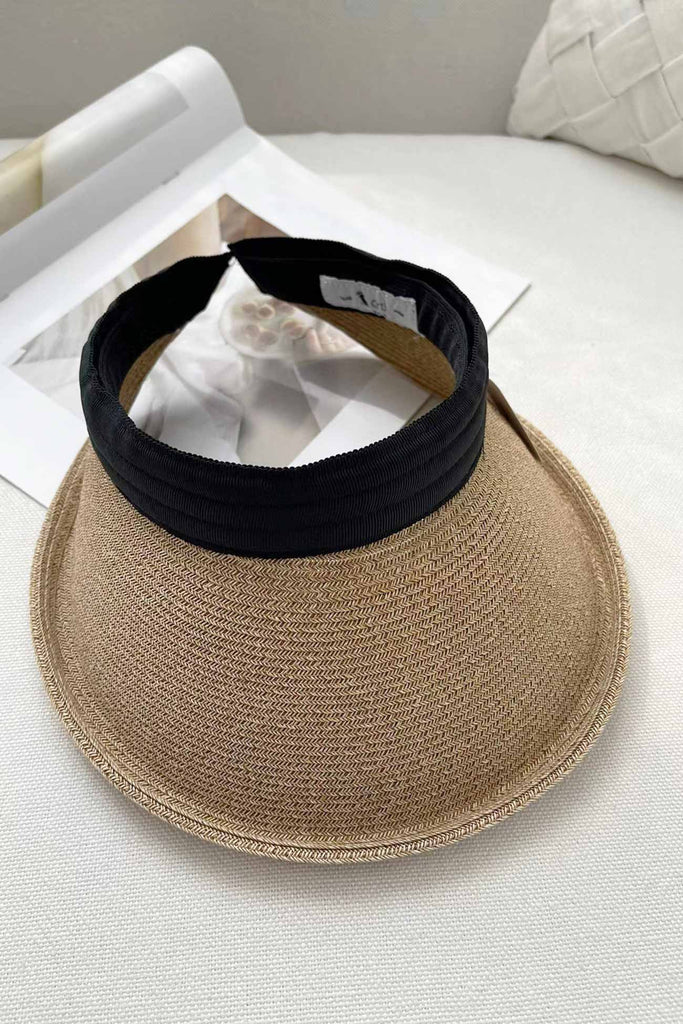 namcoverse Crimping Plain Color Straw Visor
