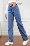 namcoverse High Waist Pocket Straight Leg Jeans