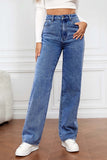 namcoverse High Waist Pocket Straight Leg Jeans