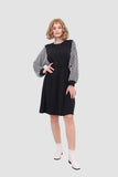 namcoverse Drawstring Waist Long Sleeve Dress