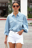 namcoverse Denim Button Down Top