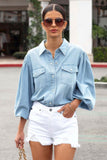 namcoverse Denim Button Down Top